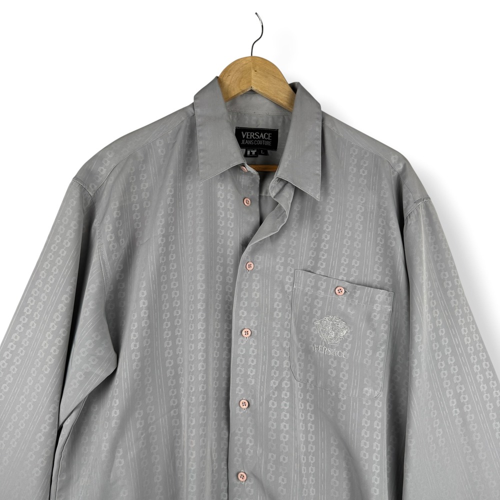 Versace Jeans Couture Shirt Mens Size Large Embroidered Medusa Luxe‎ Vintage Y2K - Picture 6 of 9